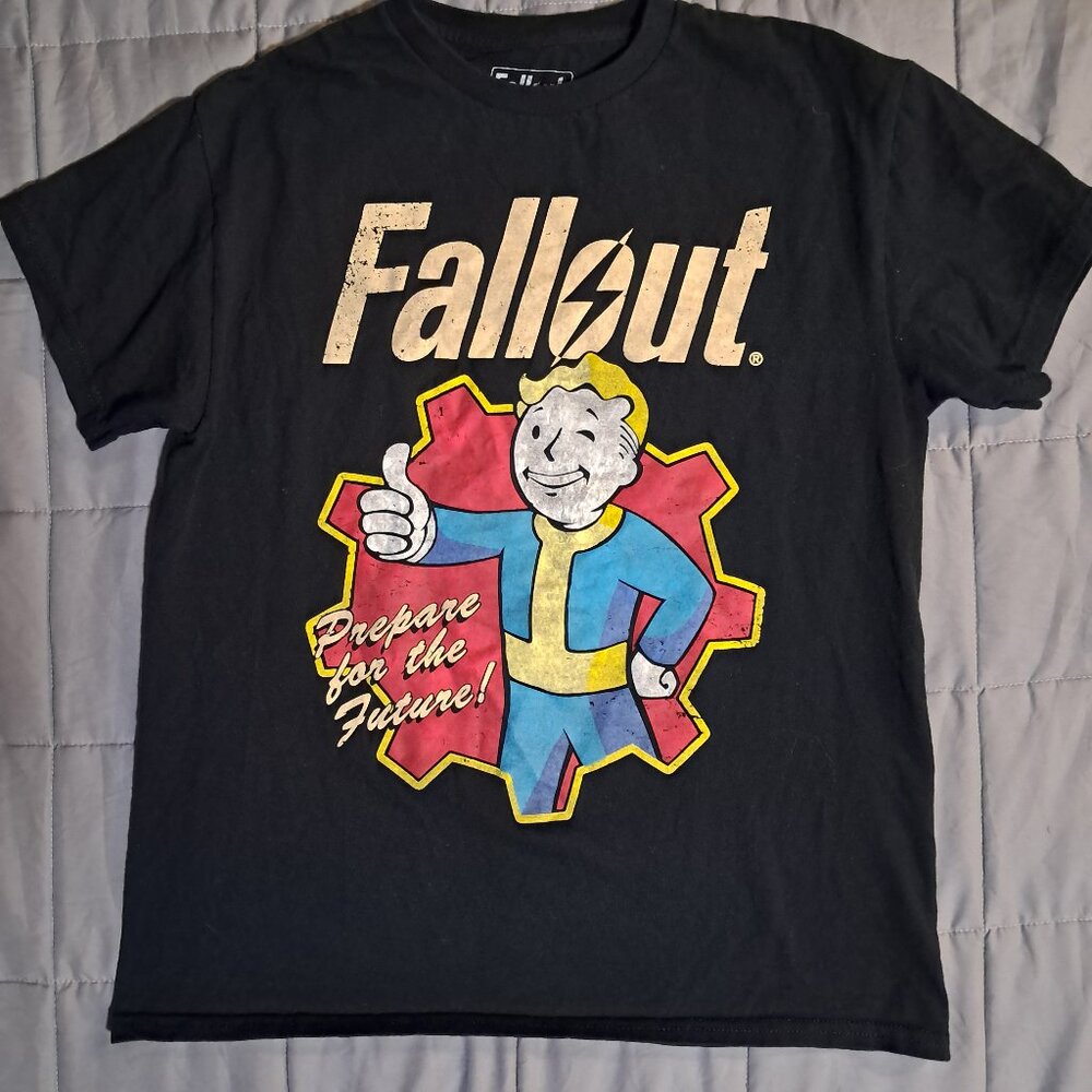 Fallout Vault Boy Prepare for the Future Graphic T Shirt Black Ripple Junction